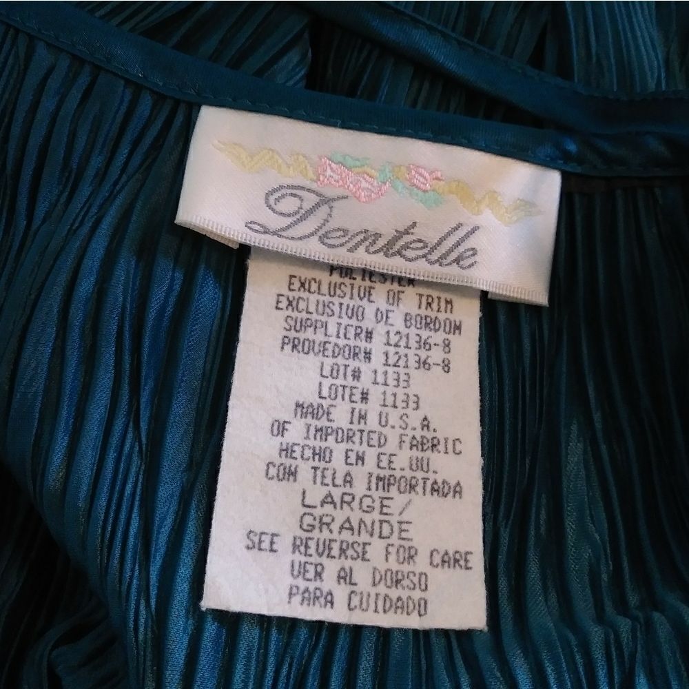 Vintage Dark Teal Lace Top Chemise Slip Dress - Picture 4 of 5